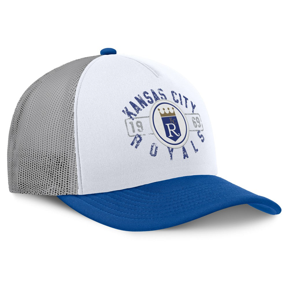 Kansas City Royals Designated A-Frame Foam Front Trucker Adjustable Hat - White/Royal