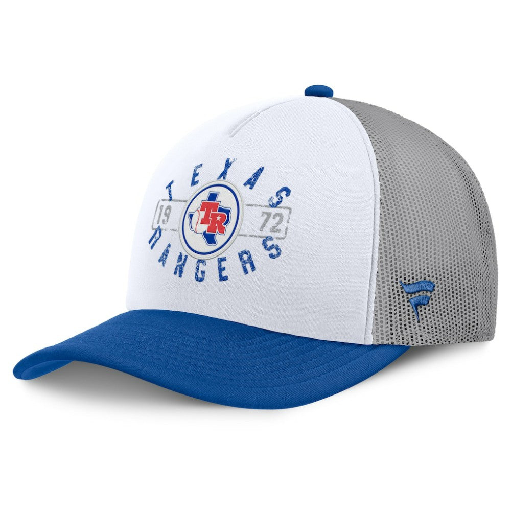 Texas Rangers Designated A-Frame Foam Front Trucker Adjustable Hat - White/Royal