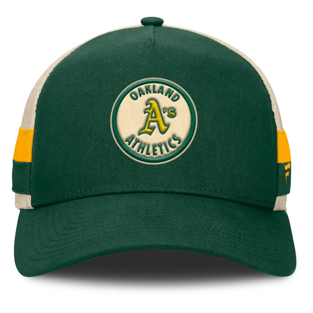 Athletics Inherited Side Stripe Trucker Adjustable Hat - Green/Natural