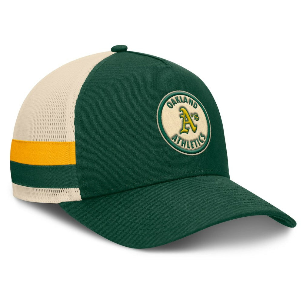 Athletics Inherited Side Stripe Trucker Adjustable Hat - Green/Natural