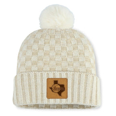 Texas Rangers Women's Matchstick Cuffed Knit Hat with Pom- Natural