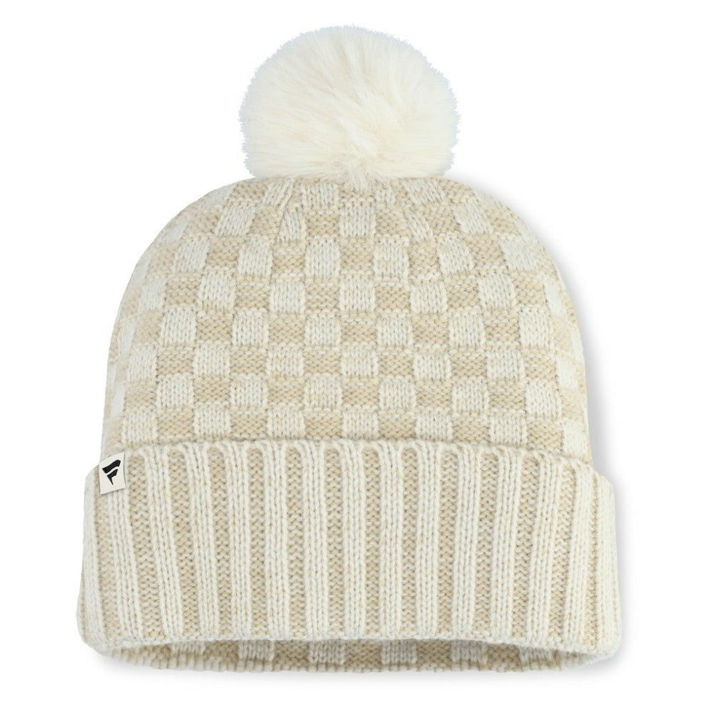 Detroit Tigers Women's Matchstick Cuffed Knit Hat with Pom- Natural
