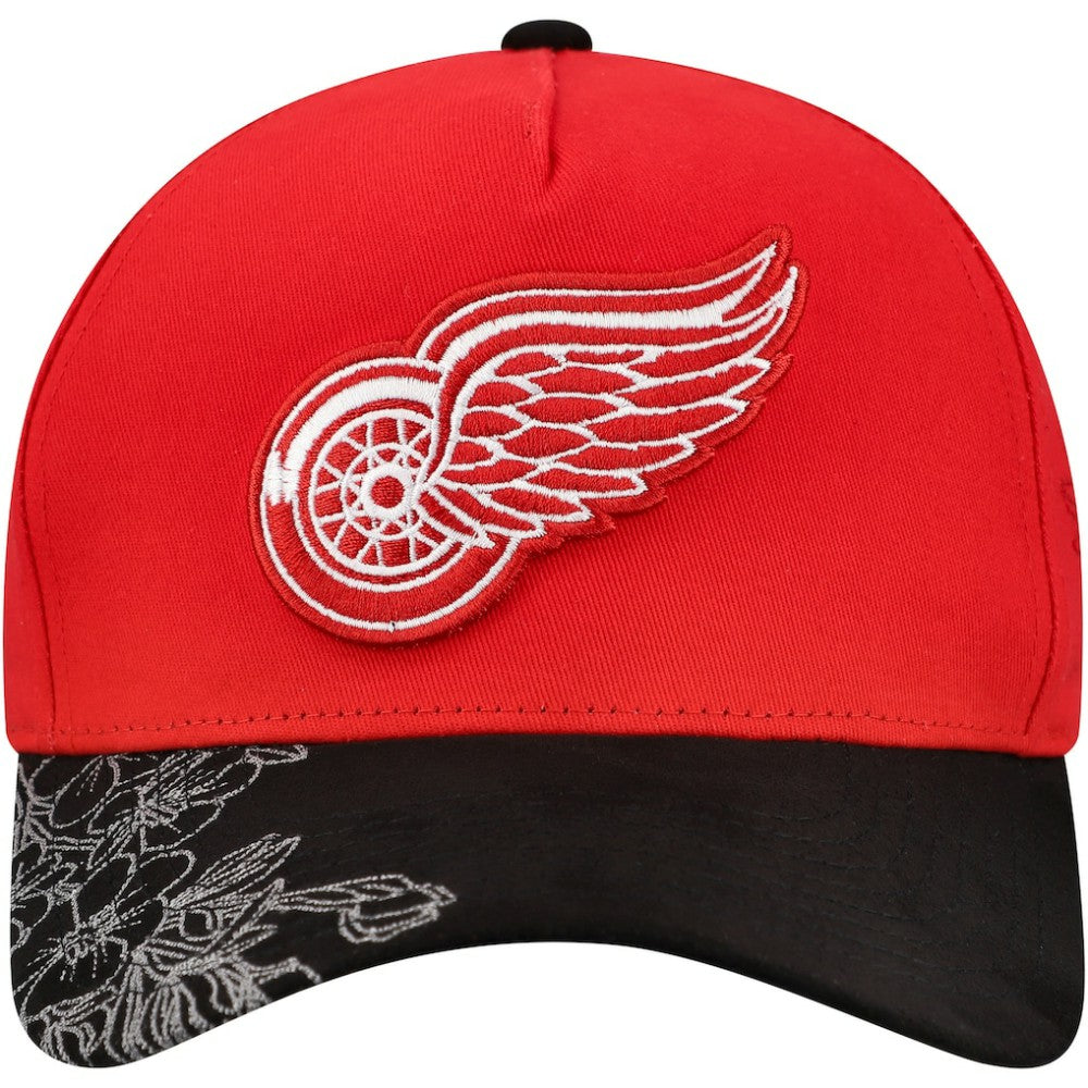 Detroit Red Wings Mitchell & Ness May Flowers Pro Crown Adjustable Hat Red/Black