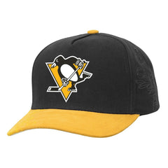 Pittsburgh Penguins Mitchell & Ness May Flowers Pro Crown Adjustable Hat Black/Gold