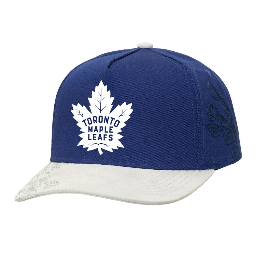 Toronto Maple Leafs Mitchell & Ness May Flowers Pro Crown Adjustable Hat Blue/Gray