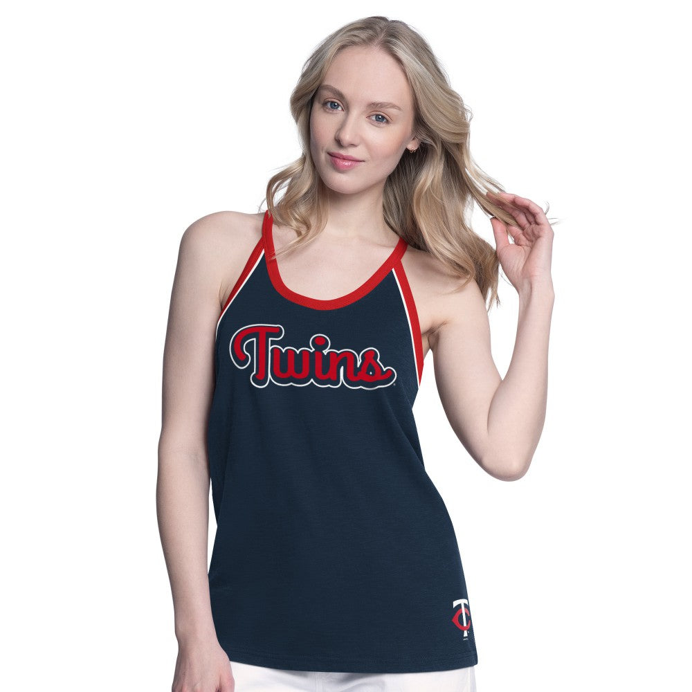 Minnesota Twins G-III 4Her by Carl Banks Women's Curveball Racerback Tank Top - Navy