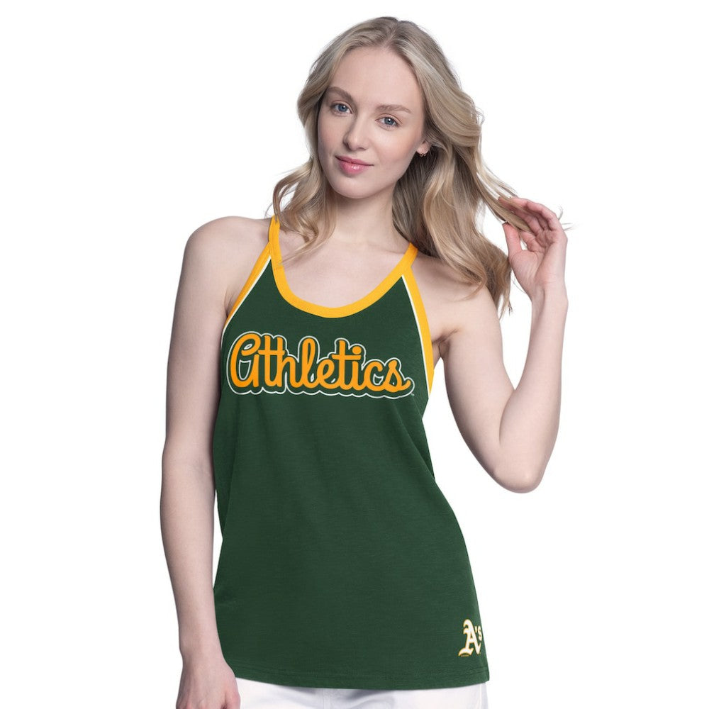 Athletics G-III 4Her by Carl Banks Women's Curveball Racerback Tank Top - Green