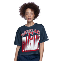 Cleveland Guardians Starter Women's Play the Ball Boxy Cropped T-Shirt - Navy