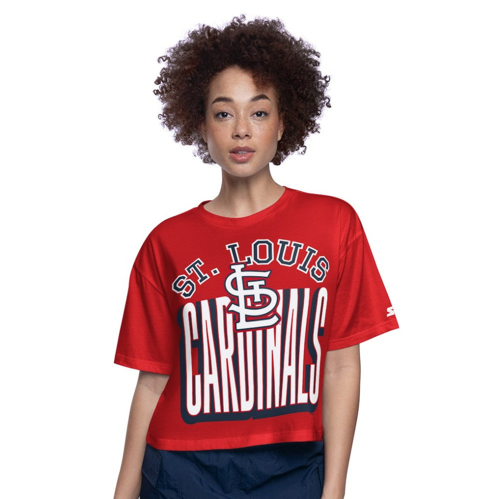 St. Louis Cardinals Starter Women's Play the Ball Boxy Cropped T-Shirt - Red