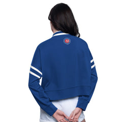 Chicago Cubs Starter Women's Power Play Cropped Pullover Sweatshirt - Royal