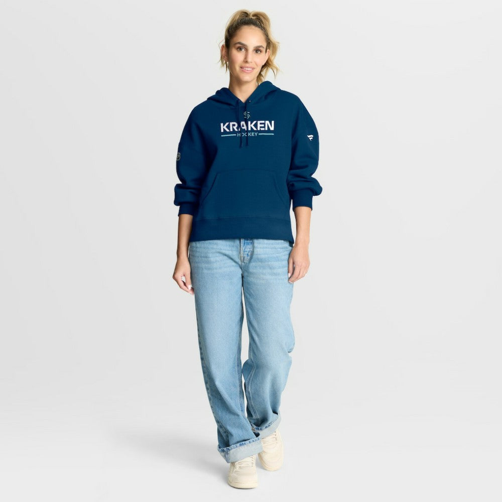 Seattle Kraken Fanatics Women's Authentic Pro Primary Pullover Hoodie Deep Sea Blue