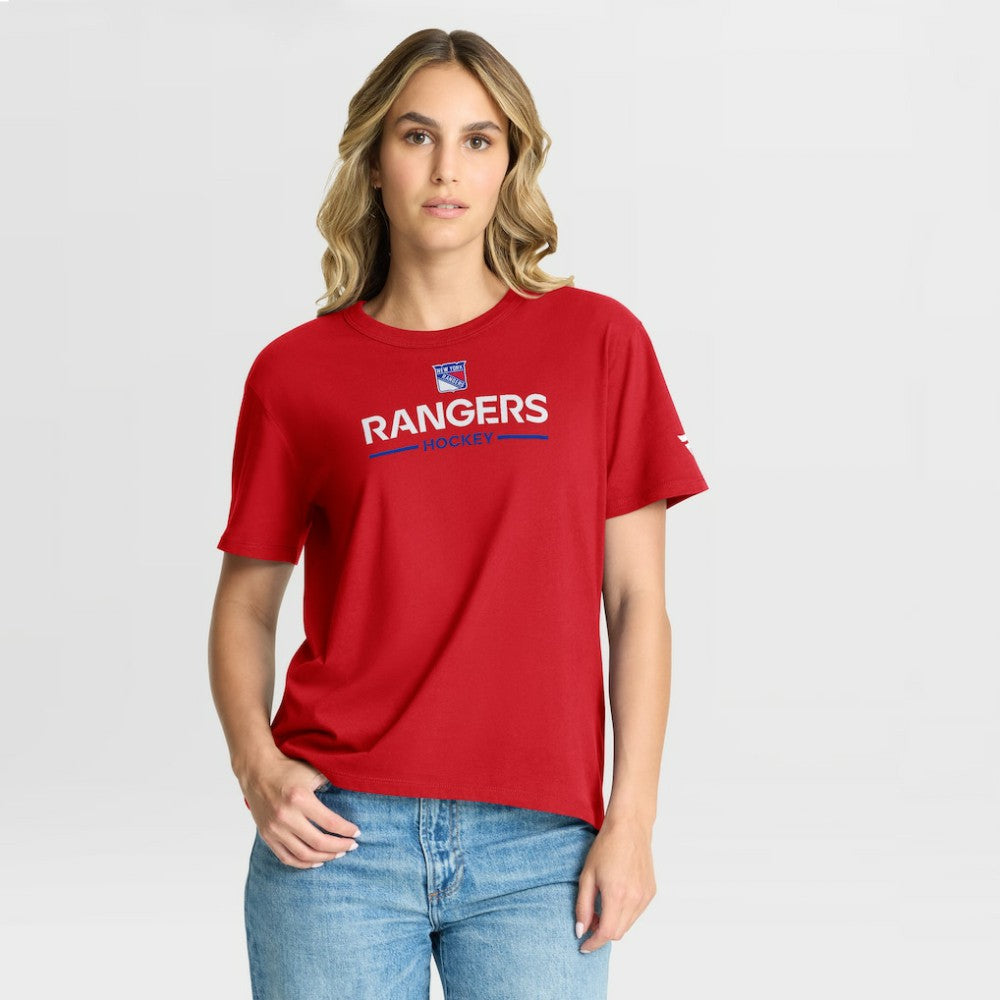 New York Rangers Fanatics Women's Authentic Pro Primary T-Shirt Red