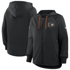 Philadelphia Flyers Fanatics Women's Authentic Pro Rink Raglan Full-Zip Hoodie Black