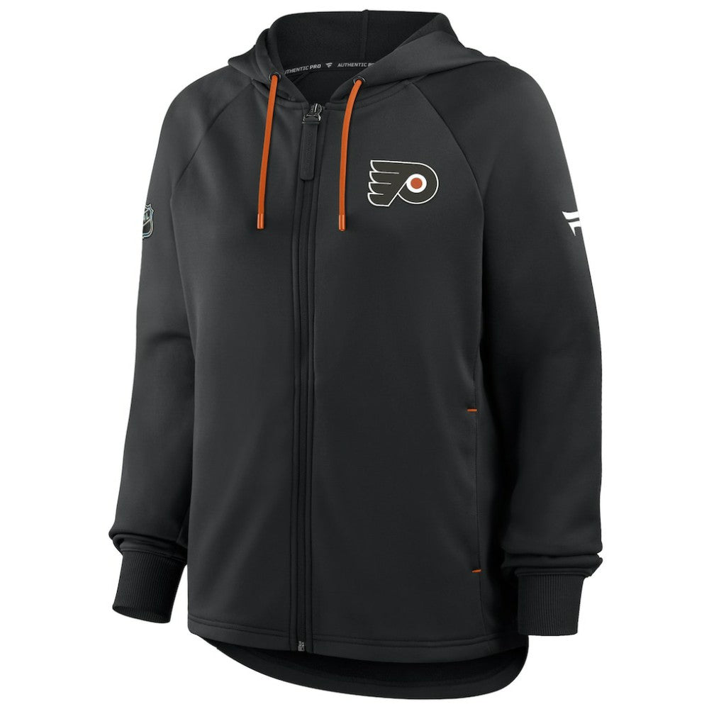Philadelphia Flyers Fanatics Women's Authentic Pro Rink Raglan Full-Zip Hoodie Black
