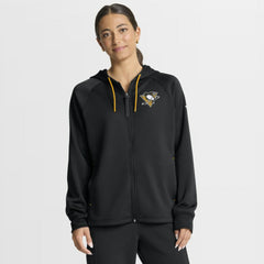 Pittsburgh Penguins Fanatics Women's Authentic Pro Rink Raglan Full-Zip Hoodie Black