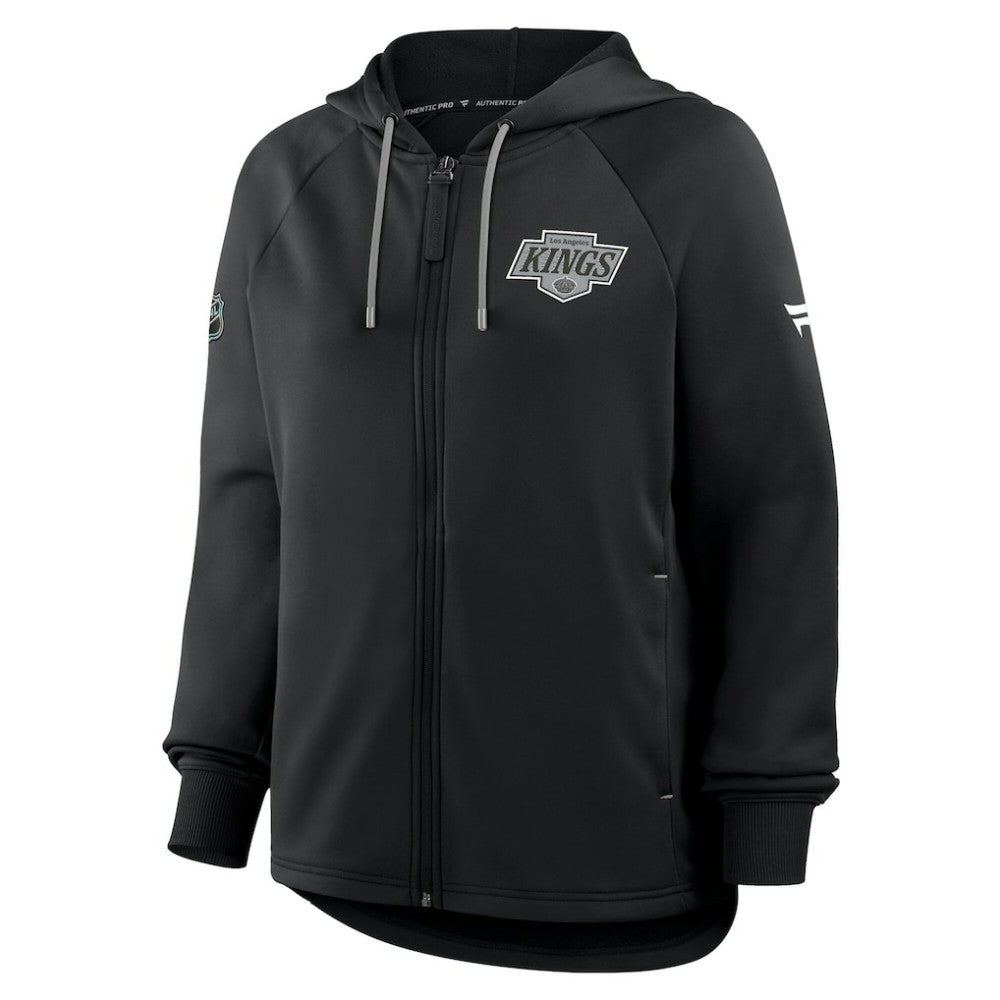 Los Angeles Kings Fanatics Women's Authentic Pro Rink Raglan Full-Zip Hoodie Black