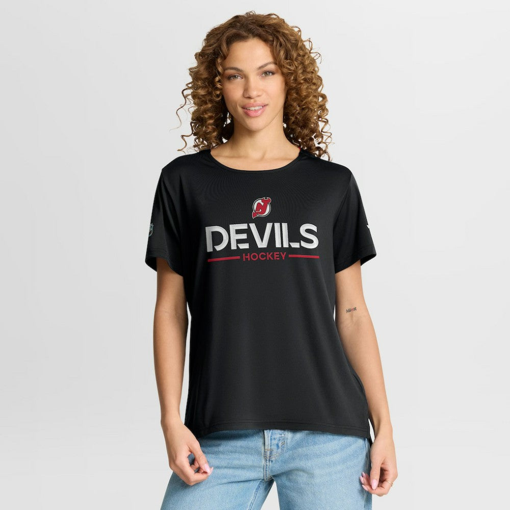 New Jersey Devils Fanatics Women's Authentic Pro Rink Tech T-Shirt Black