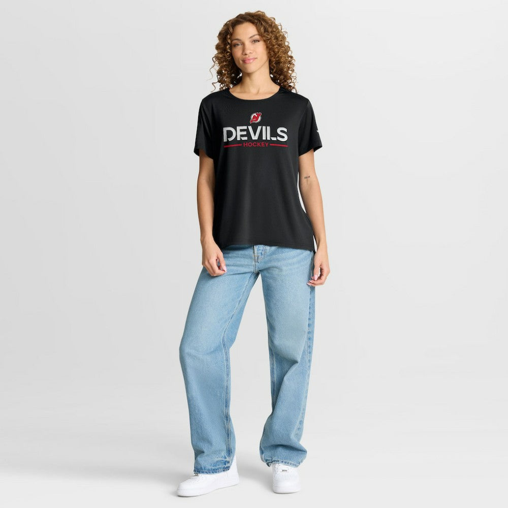 New Jersey Devils Fanatics Women's Authentic Pro Rink Tech T-Shirt Black