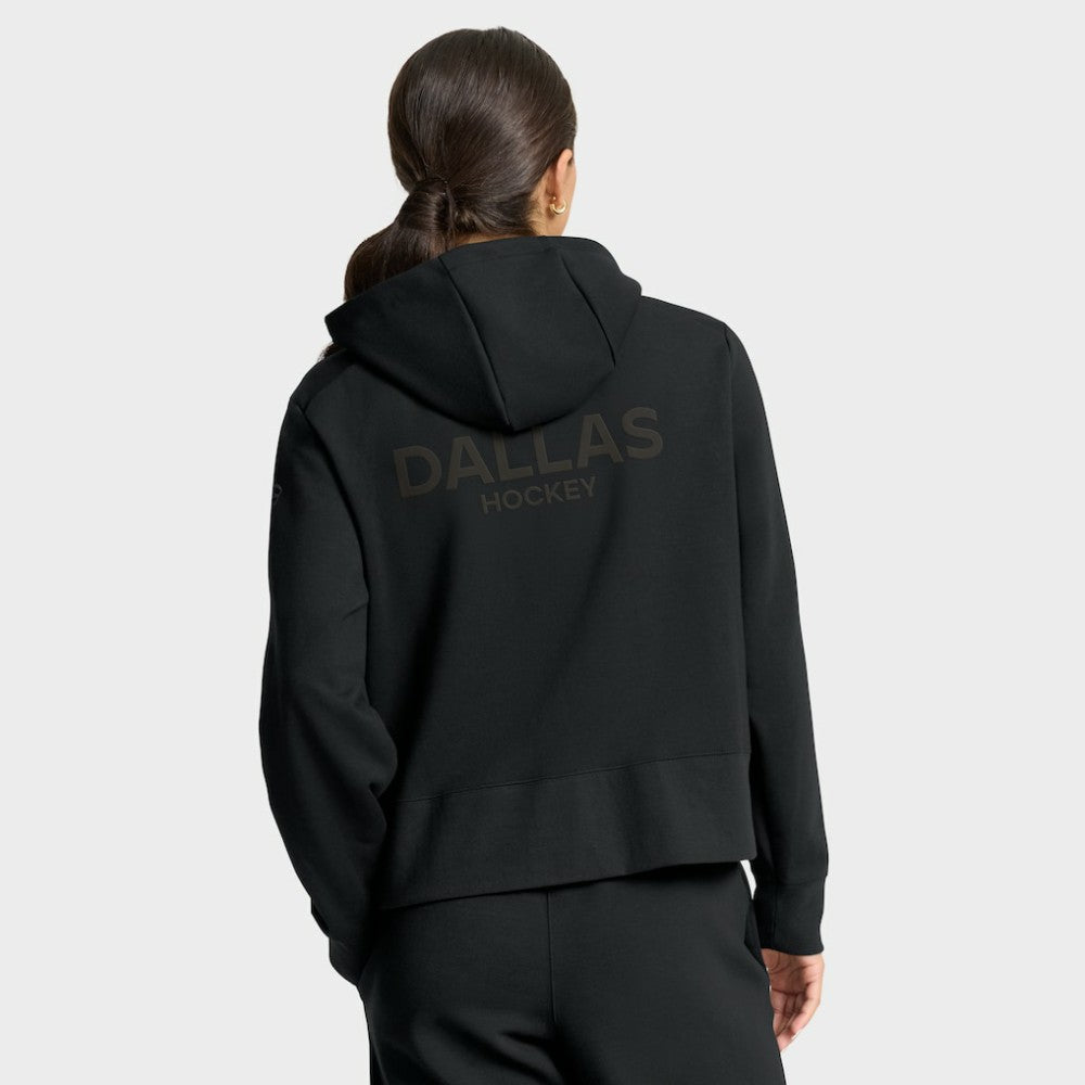 Dallas Stars Fanatics Women's Authentic Pro Road Tri-Blend Quarter-Zip Hoodie Black