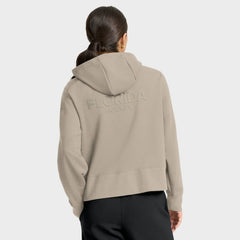 Florida Panthers Fanatics Women's Authentic Pro Road Tri-Blend Quarter-Zip Hoodie Tan