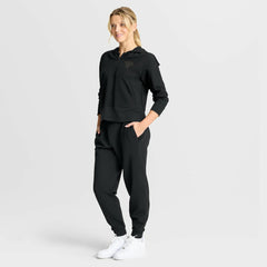 Pittsburgh Penguins Fanatics Women's Authentic Pro Road Tri-Blend Quarter-Zip Hoodie Black