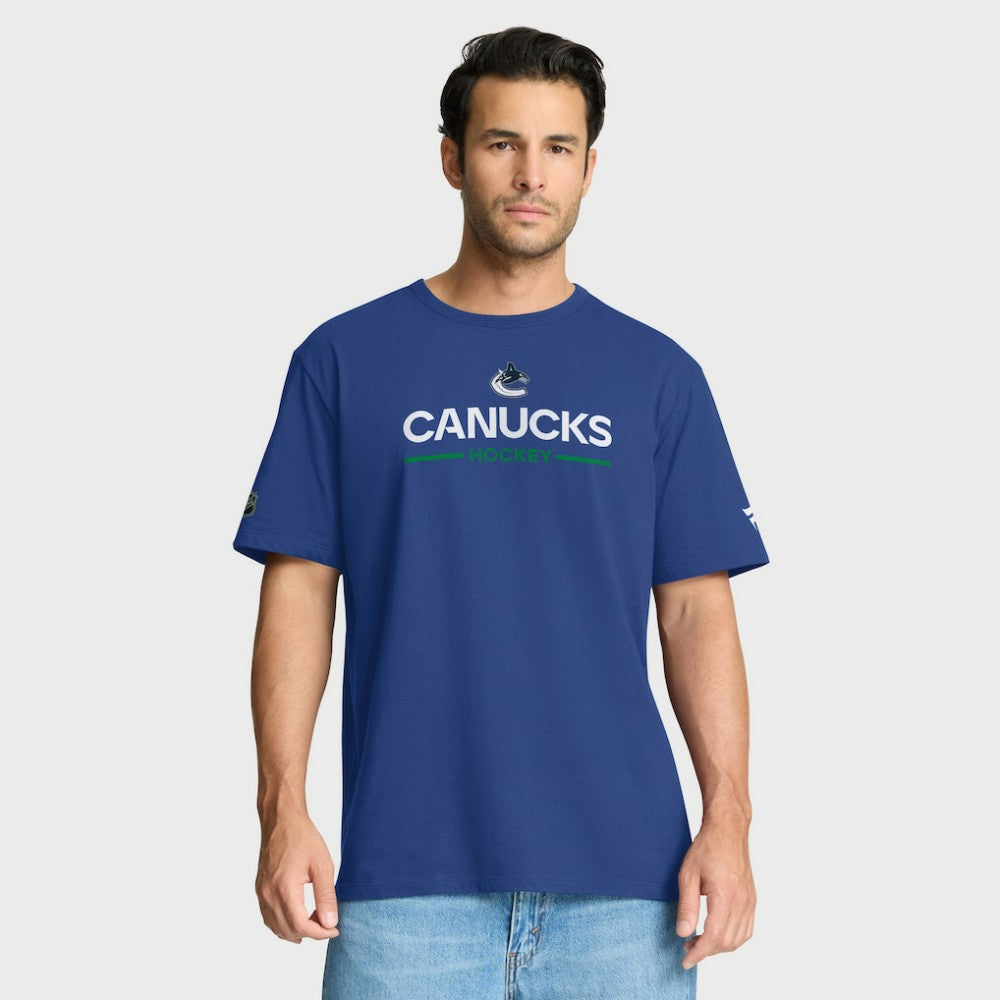 Vancouver Canucks Fanatics Authentic Pro Primary T-Shirt Blue