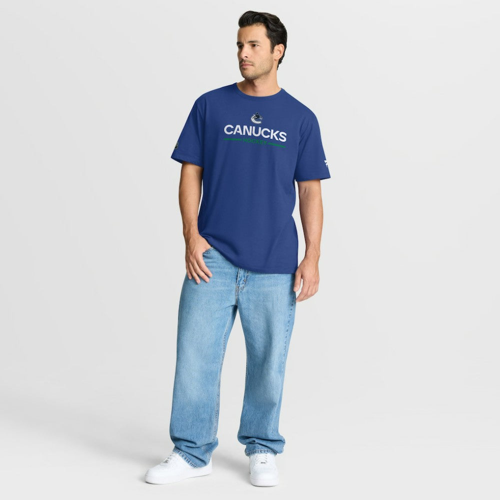 Vancouver Canucks Fanatics Authentic Pro Primary T-Shirt Blue