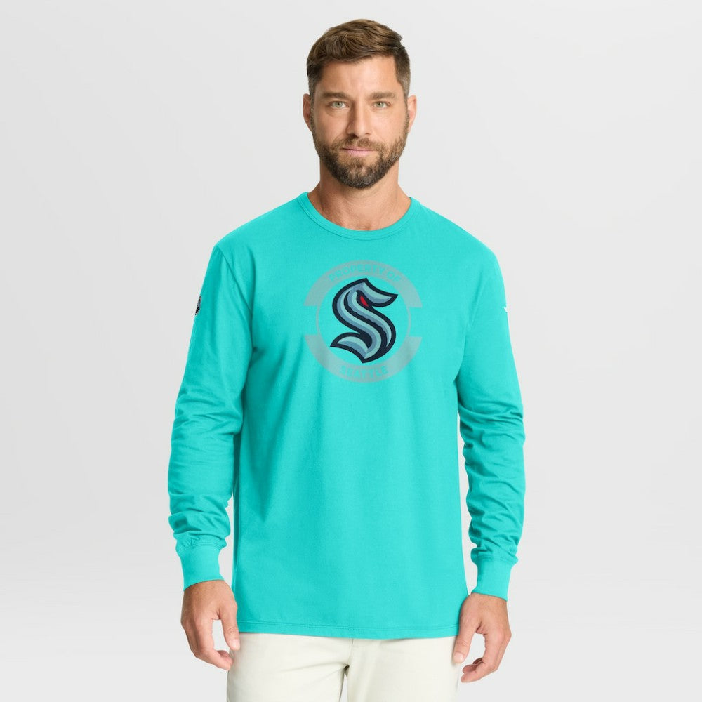 Seattle Kraken Fanatics Authentic Pro Property Of Practice Long Sleeve T-Shirt Light Blue