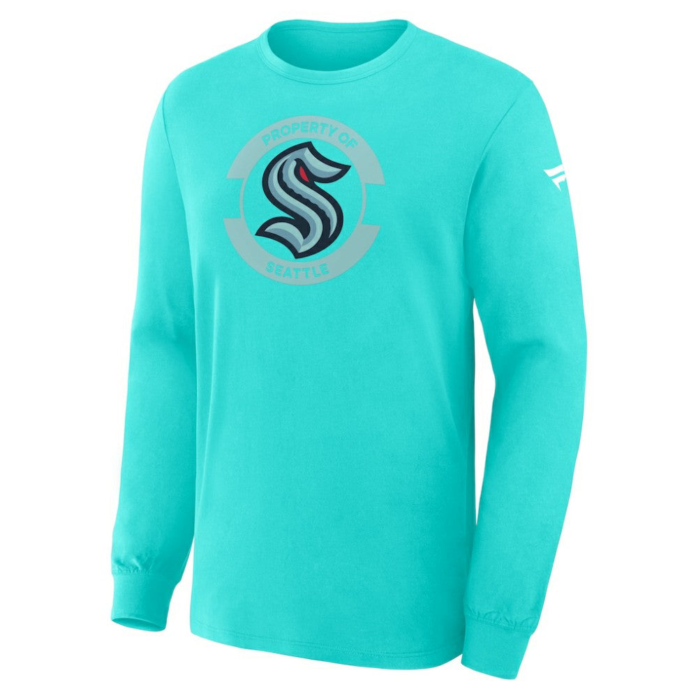 Seattle Kraken Fanatics Authentic Pro Property Of Practice Long Sleeve T-Shirt Light Blue