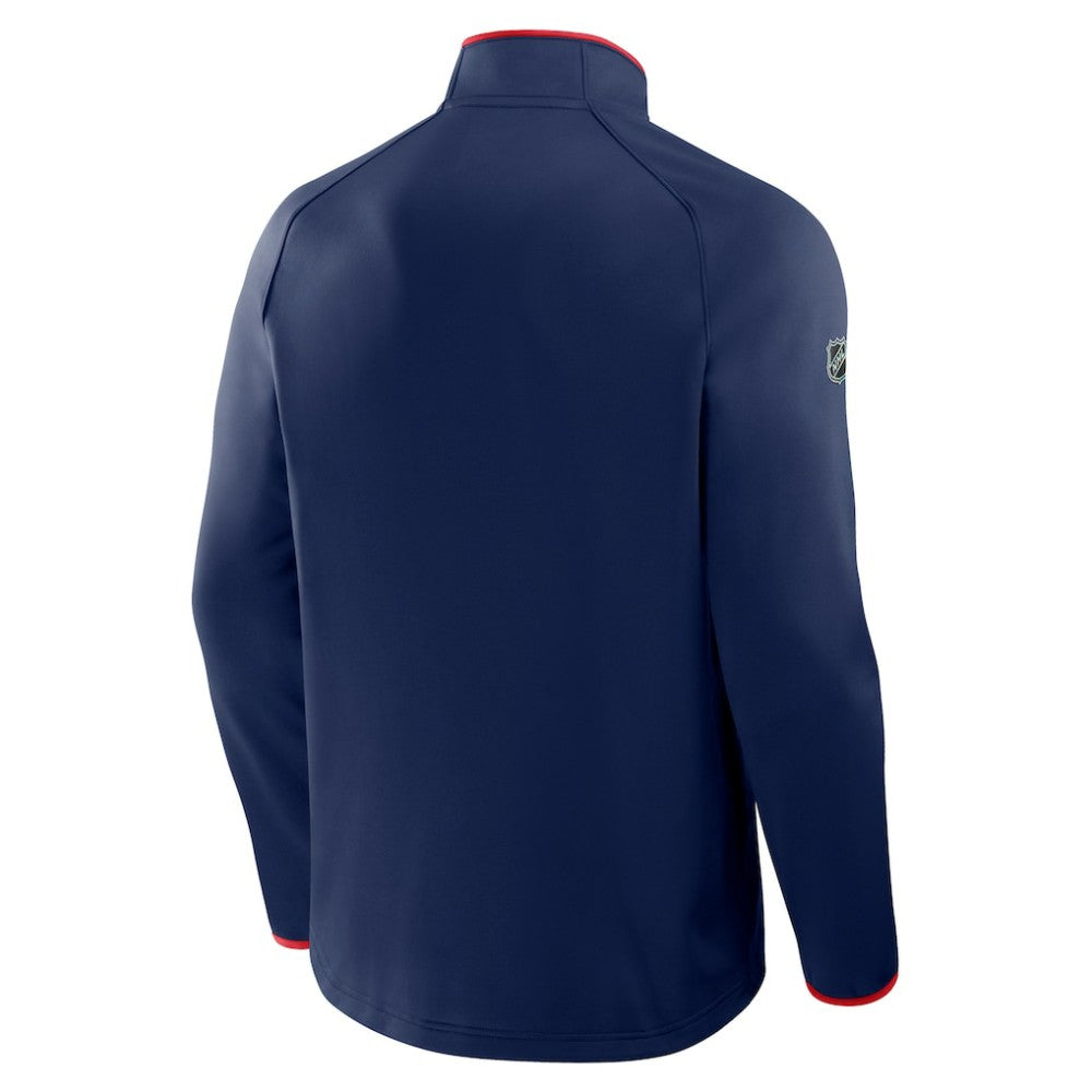 New York Rangers Fanatics Authentic Pro Rink Raglan Quarter-Zip Pullover Navy