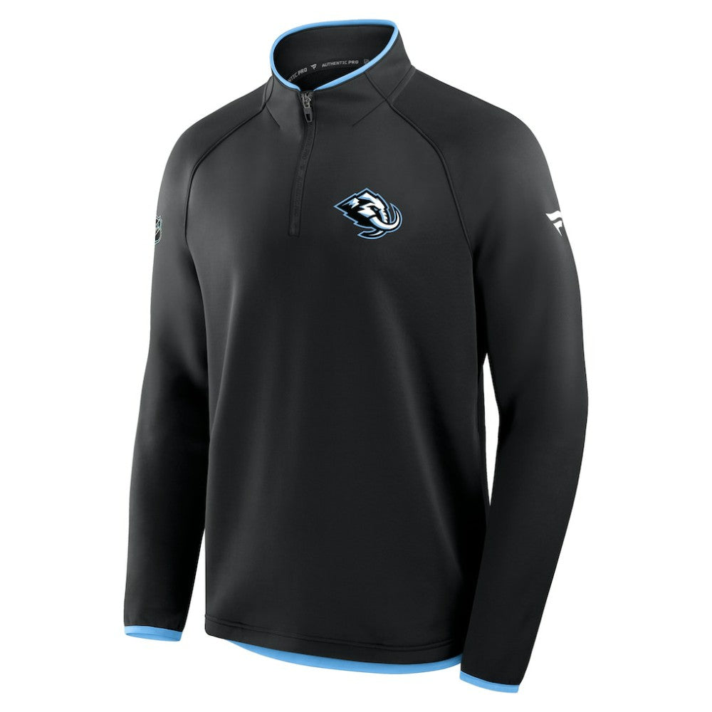 Utah Mammoth Fanatics Authentic Pro Rink Raglan Quarter-Zip Pullover Black