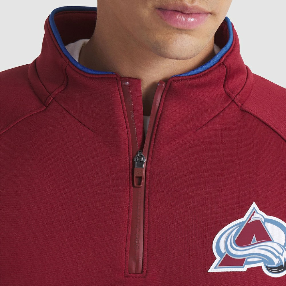 Colorado Avalanche Fanatics Authentic Pro Rink Raglan Quarter-Zip Pullover Burgundy