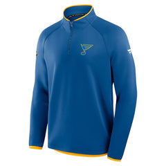 St. Louis Blues Fanatics Authentic Pro Rink Raglan Quarter-Zip Pullover Blue