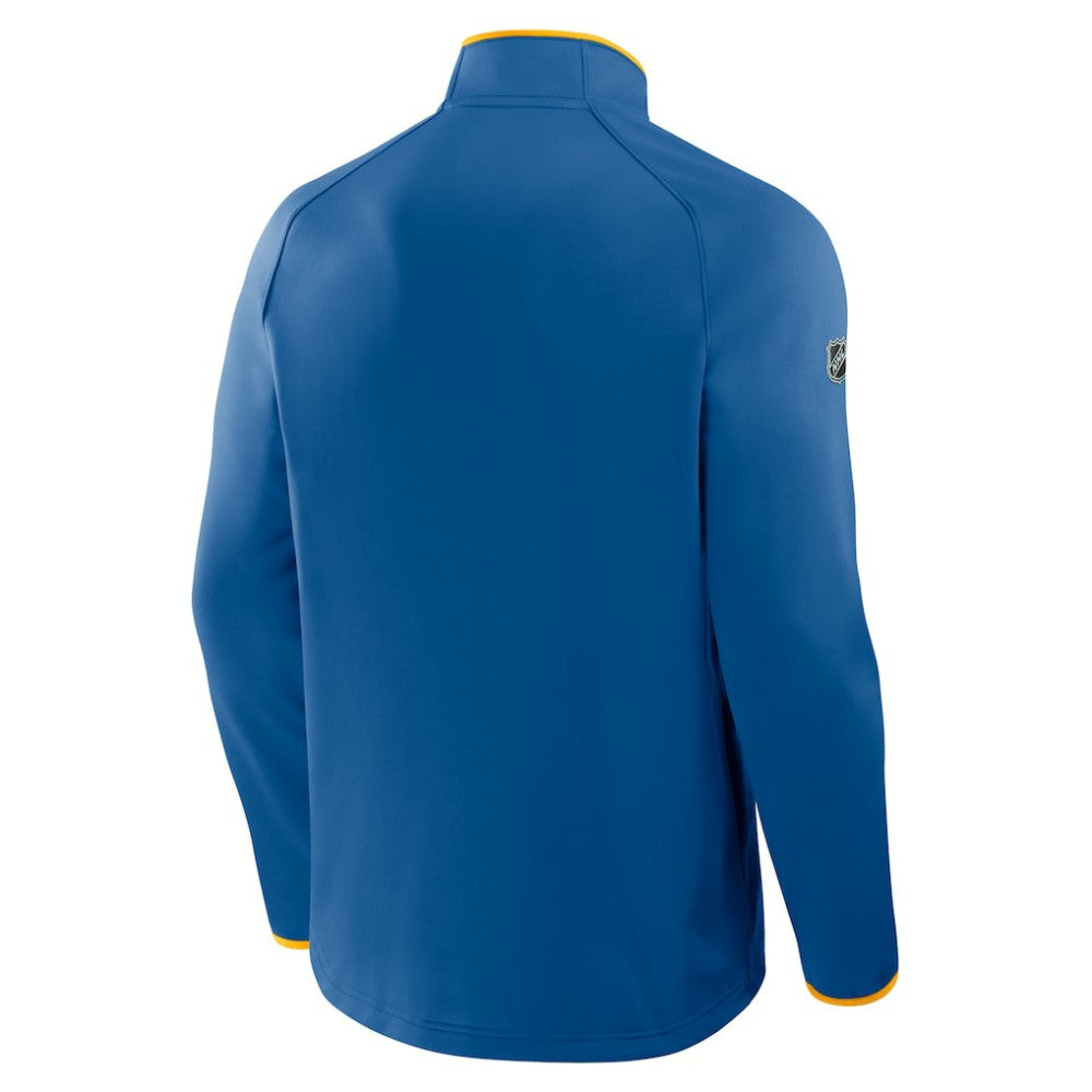 St. Louis Blues Fanatics Authentic Pro Rink Raglan Quarter-Zip Pullover Blue