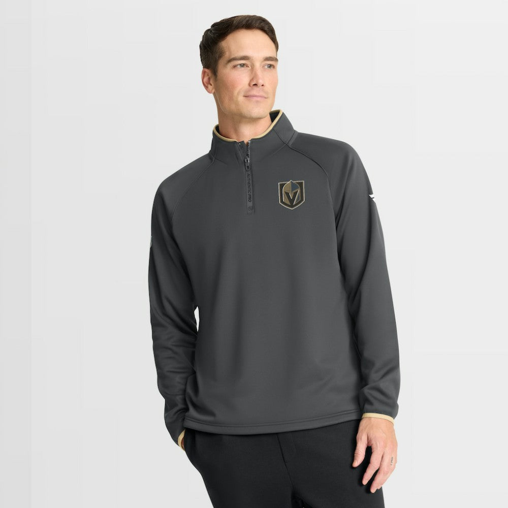 Vegas Golden Knights Fanatics Authentic Pro Rink Raglan Quarter-Zip Pullover Black