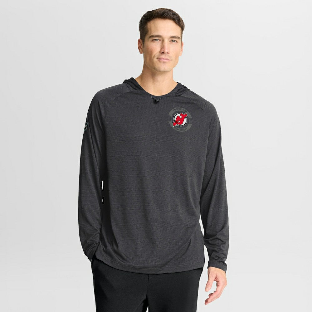 New Jersey Devils Fanatics Authentic Pro Rink Hoodie Charcoal