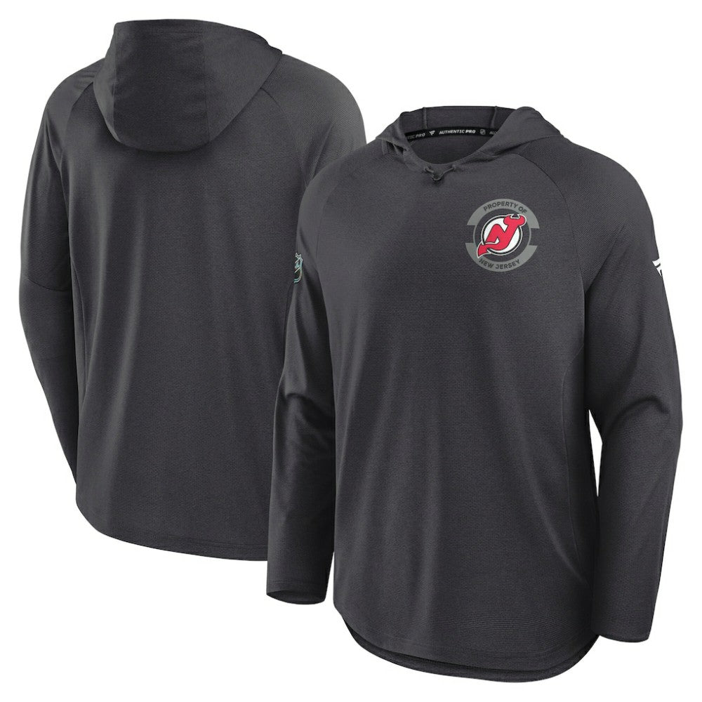 New Jersey Devils Fanatics Authentic Pro Rink Hoodie Charcoal