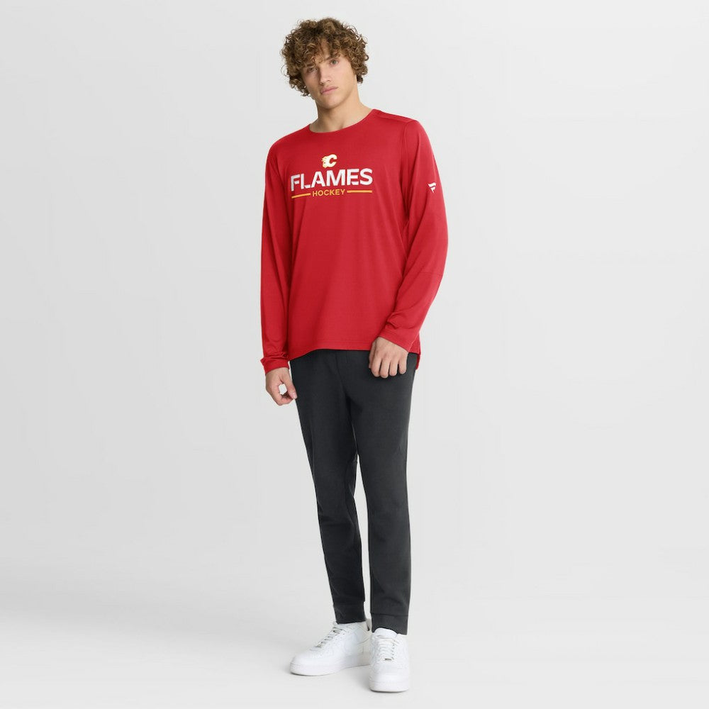 Calgary Flames Fanatics Authentic Pro Rink Tech Long Sleeve T-Shirt Red
