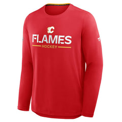 Calgary Flames Fanatics Authentic Pro Rink Tech Long Sleeve T-Shirt Red