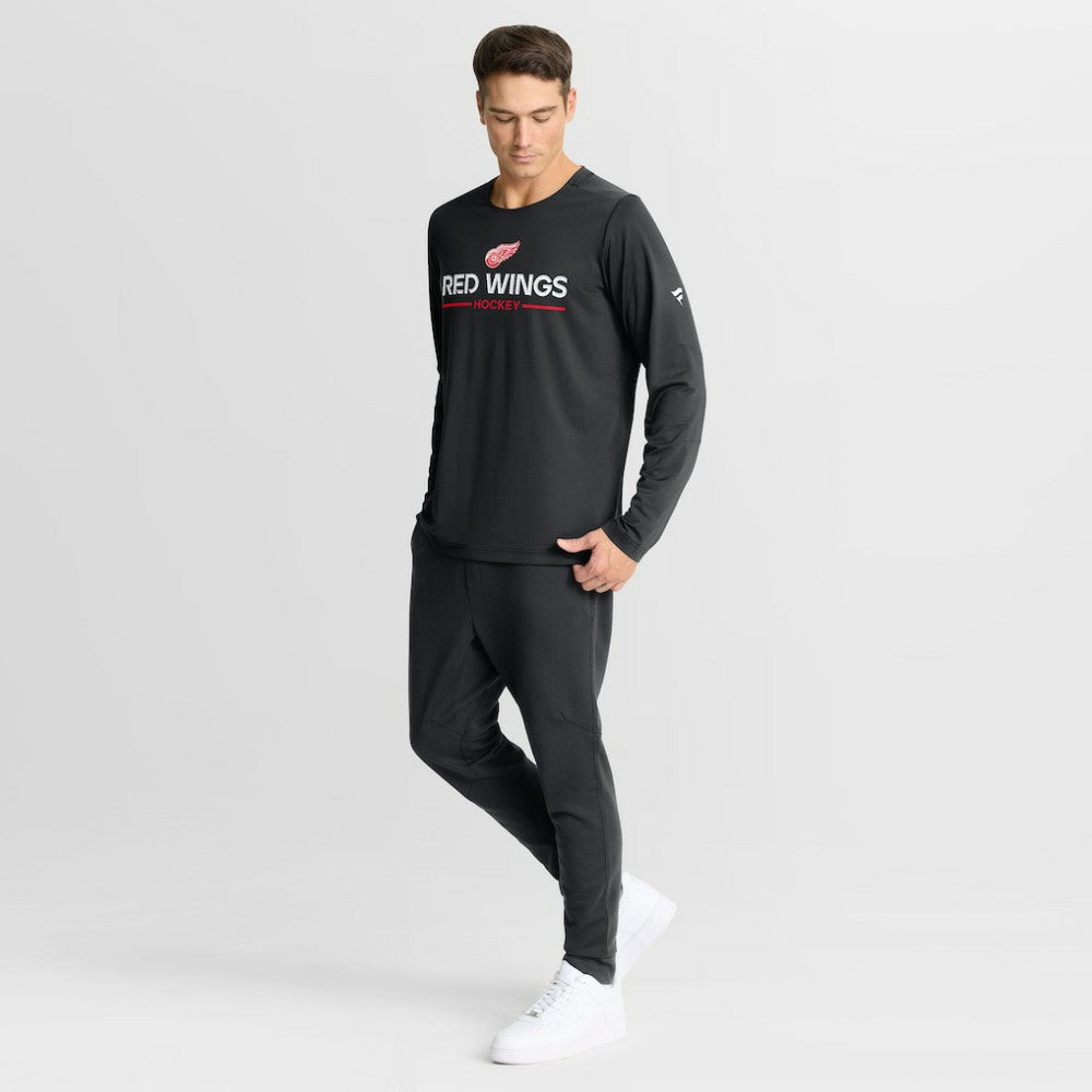 Detroit Red Wings Fanatics Authentic Pro Rink Tech Long Sleeve T-Shirt Black