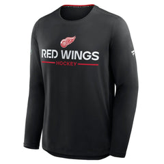 Detroit Red Wings Fanatics Authentic Pro Rink Tech Long Sleeve T-Shirt Black