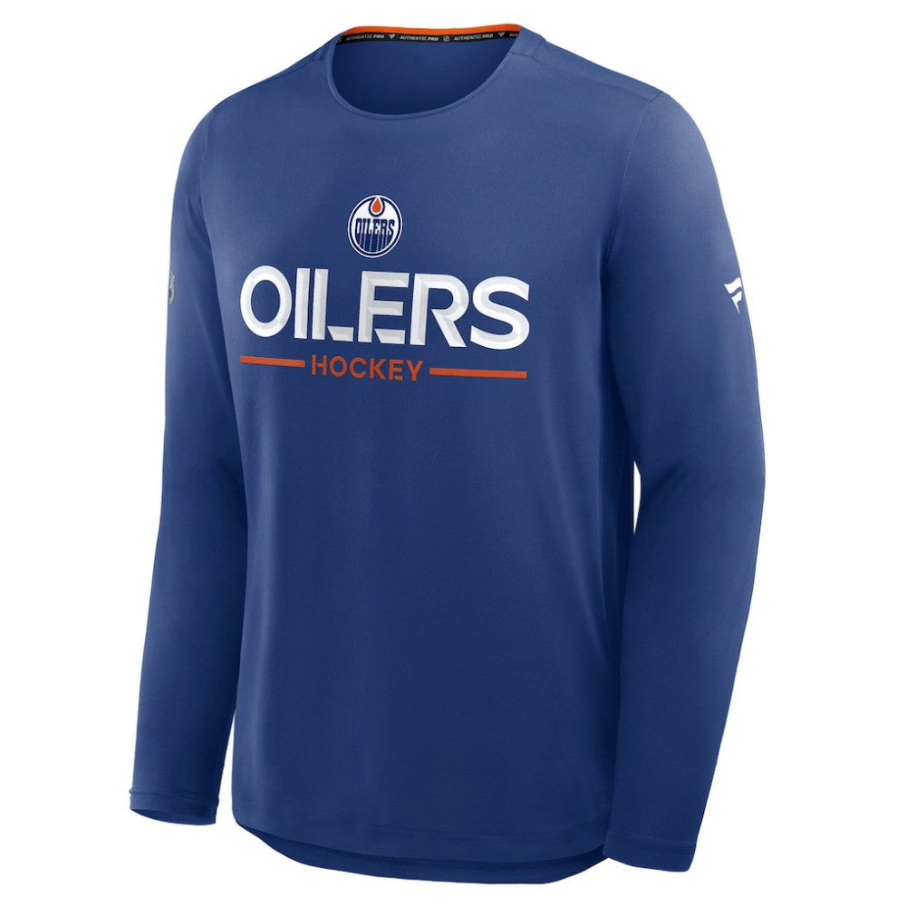 Edmonton Oilers Fanatics Authentic Pro Rink Tech Long Sleeve T-Shirt Royal