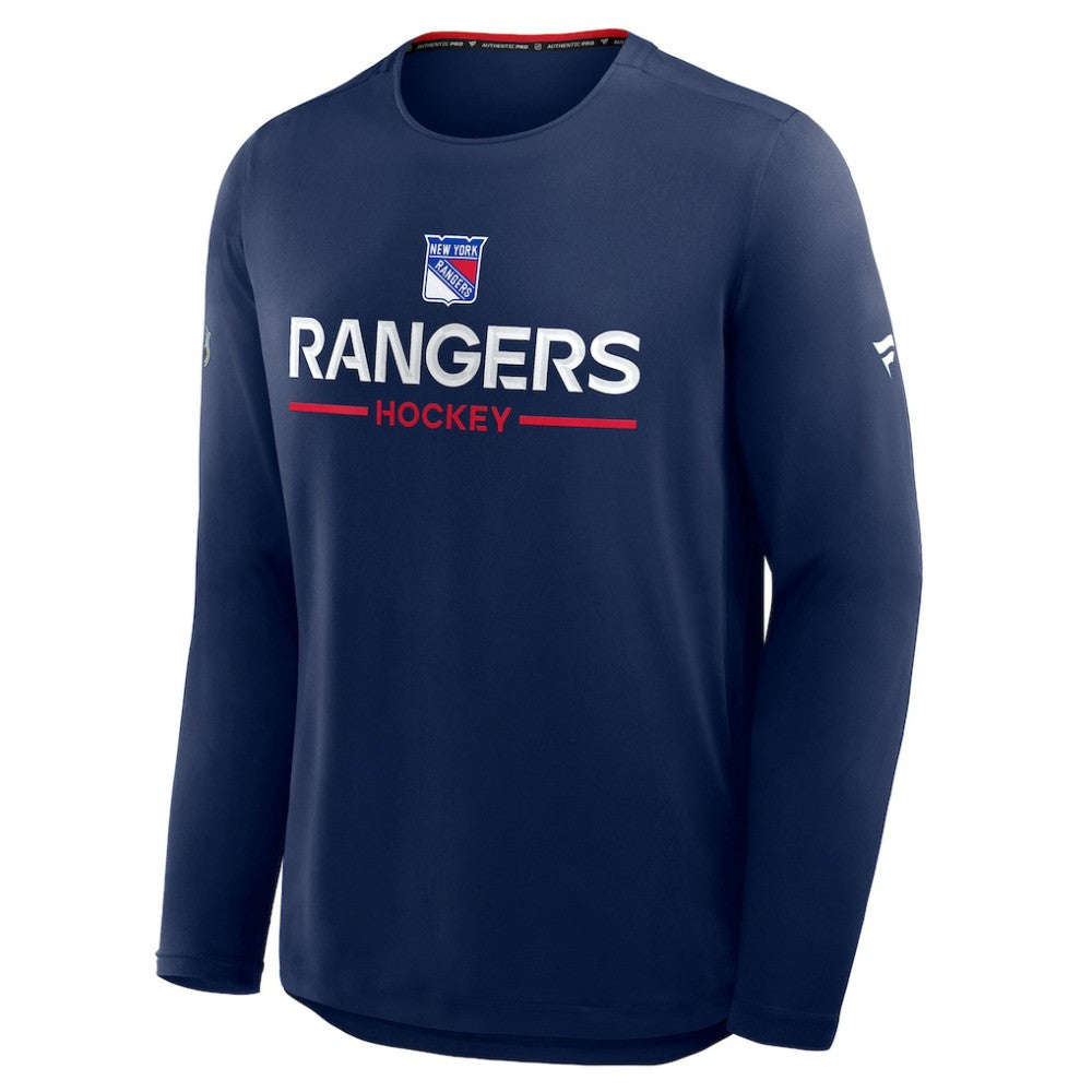New York Rangers Fanatics Authentic Pro Rink Tech Long Sleeve T-Shirt Navy