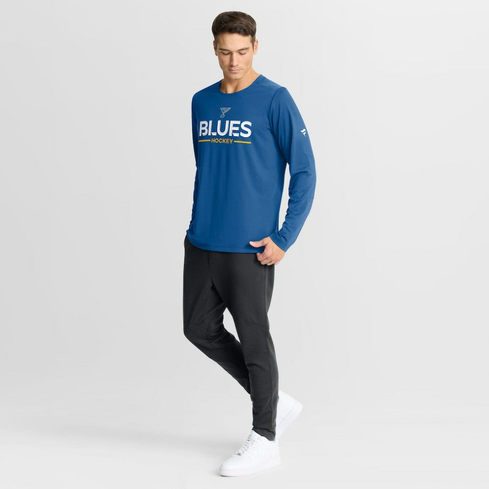 St. Louis Blues Fanatics Authentic Pro Rink Tech Long Sleeve T-Shirt Blue