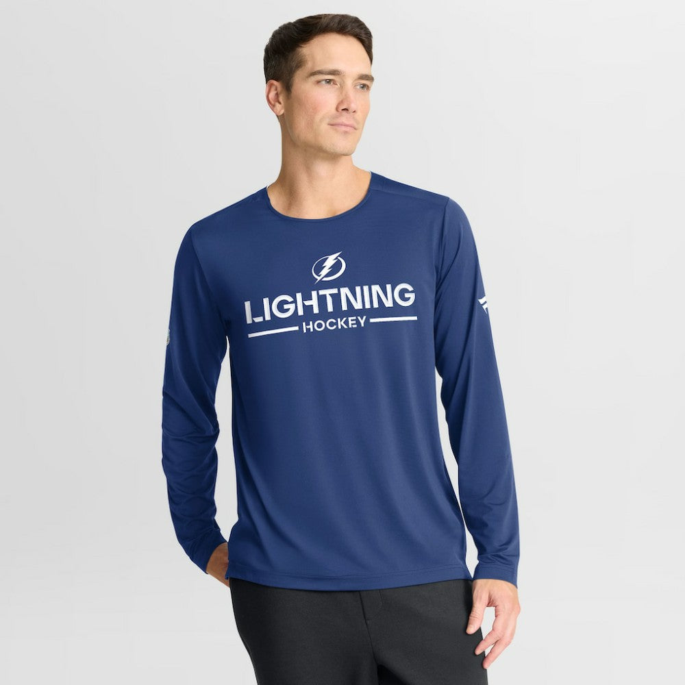 Tampa Bay Lightning Fanatics Authentic Pro Rink Tech Long Sleeve T-Shirt Blue