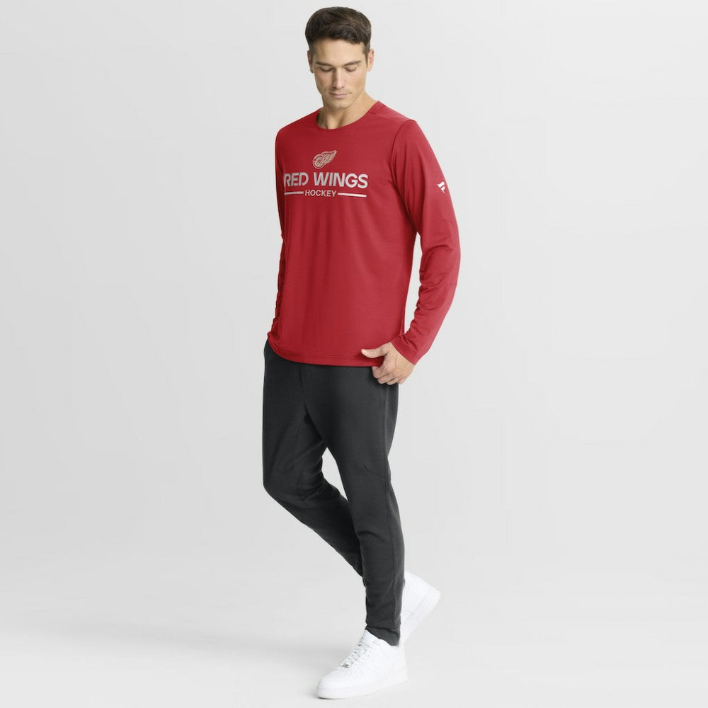 Detroit Red Wings Fanatics Authentic Pro Centennial Rink Tech Long Sleeve T-Shirt Red