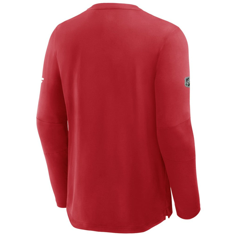 Detroit Red Wings Fanatics Authentic Pro Centennial Rink Tech Long Sleeve T-Shirt Red