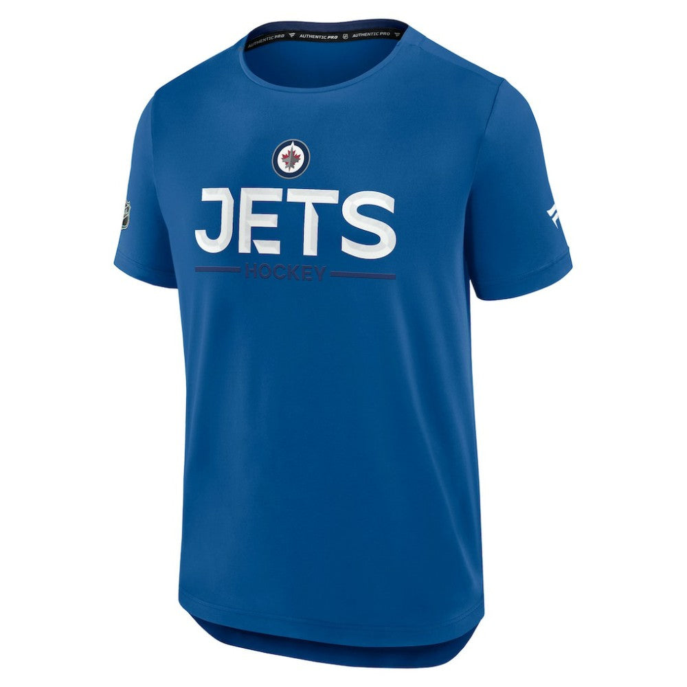 Winnipeg Jets Fanatics Authentic Pro Rink Tech T-Shirt Blue