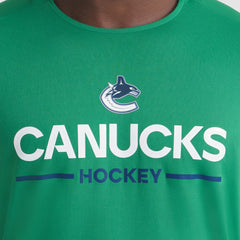 Vancouver Canucks Fanatics Authentic Pro Rink Tech T-Shirt Green