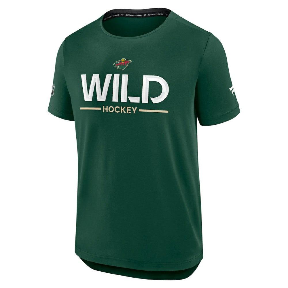 Minnesota Wild Fanatics Authentic Pro Rink Tech T-Shirt Green